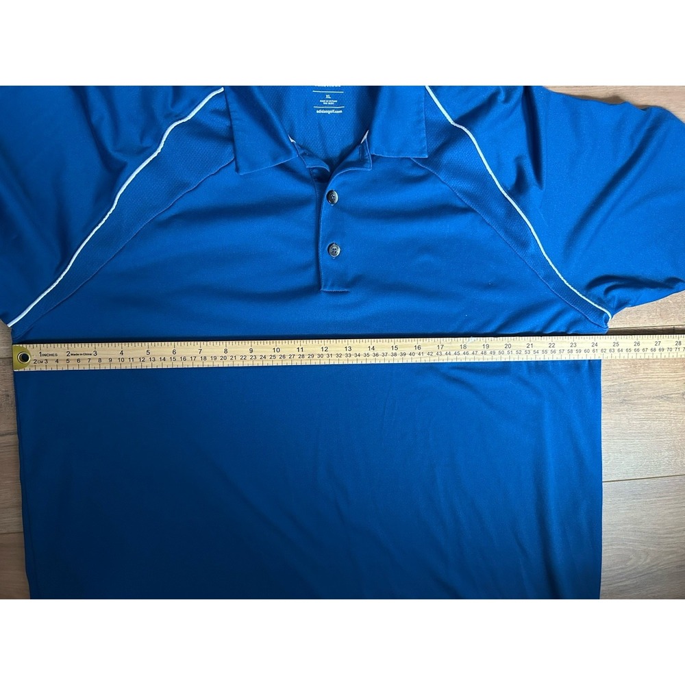 Adidas Golf ClimaCool Polo Shirt Mens XL Blue Short Sleeve 3-Stripe - Picture 7 of 8